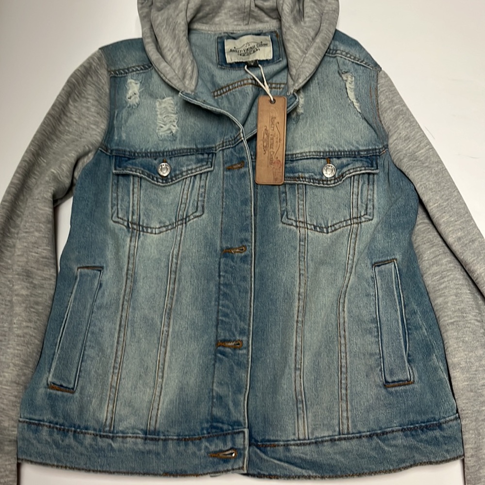 Ashly Vintage Charm Jean and sweatshirt jacket - Picture 2 of 5